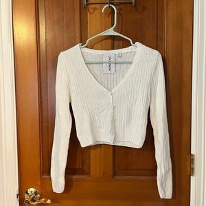 White Button Up Sweater